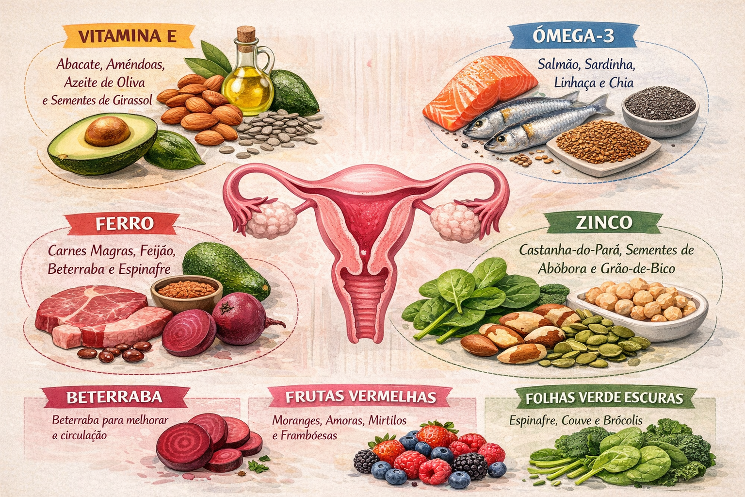 Alimentos que Ajudam na Saúde Uterina